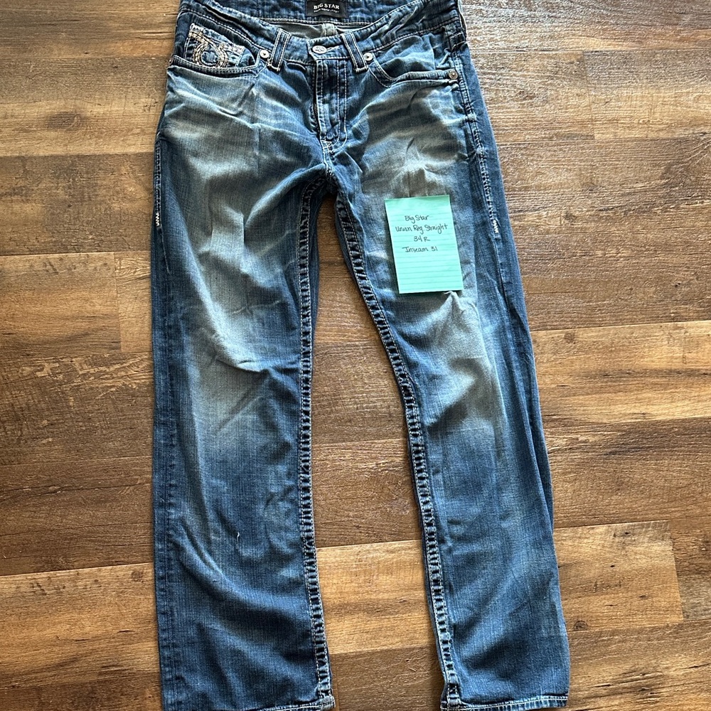 Big Star Men's Dark Blue Straight Jeans